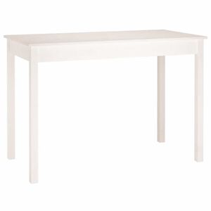 vidaXL Table &agrave; manger Blanc 110x55x75 cm Bois massif de pin