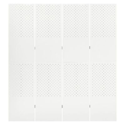 vidaXL Cloison de séparation 4 panneaux Blanc 160x180 cm Acier