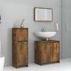 vidaXL Ensemble de meubles de salle de bain 3 pcs Ch&ecirc;ne fum&eacute;