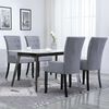 vidaXL Chaises &agrave; manger avec accoudoirs lot de 4 gris clair tissu