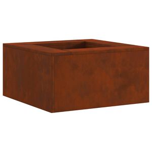 vidaXL Foyer de chemin&eacute;e Marron 80 x 80 x 40 cm Acier patin&eacute;