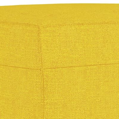 vidaXL Canapé à 3 places avec repose-pieds Jaune clair 180 cm Tissu