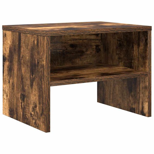 vidaXL Table de chevet Ch&ecirc;ne fum&eacute; 40x30x30 cm Bois d'ing&eacute;nierie
