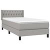 vidaXL Sommier &agrave; lattes de lit et matelas Gris clair 90x190 cm Tissu