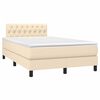 vidaXL Sommier &agrave; lattes de lit avec matelas LED Cr&egrave;me 120x200 cm Tissu