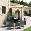 vidaXL Ensemble &agrave; manger de jardin 9pcs R&eacute;sine tress&eacute;e Anthracite gris