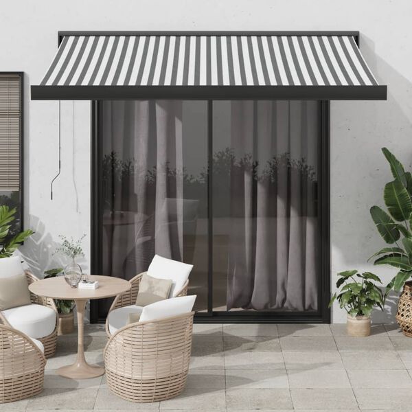 vidaXL Auvent r&eacute;tractable anthracite/blanc 3x2,5 m tissu et aluminium