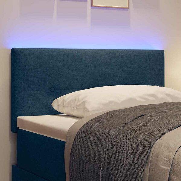 vidaXL Tête de lit LED avec des lumières à LED Bleu 90 cm Polyester