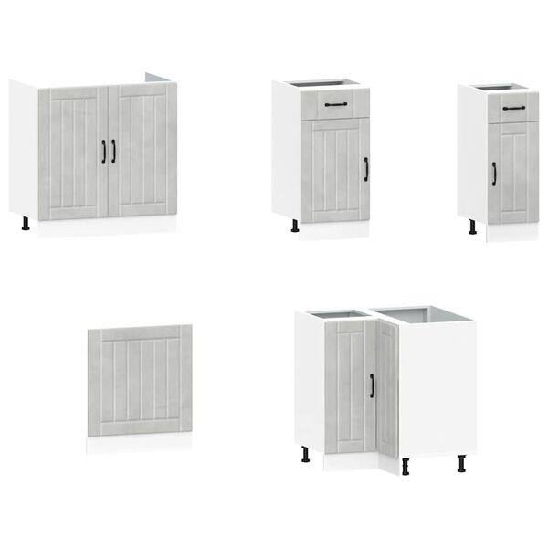 vidaXL Ensemble d'armoires de cuisine 11 pcs Lucca bois d'ing&eacute;nierie