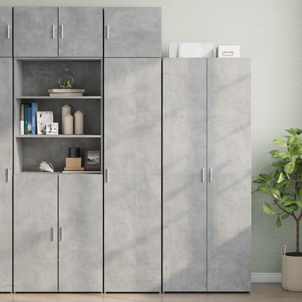 vidaXL Armoire de rangement mince gris b&eacute;ton 45x42,5x225 cm