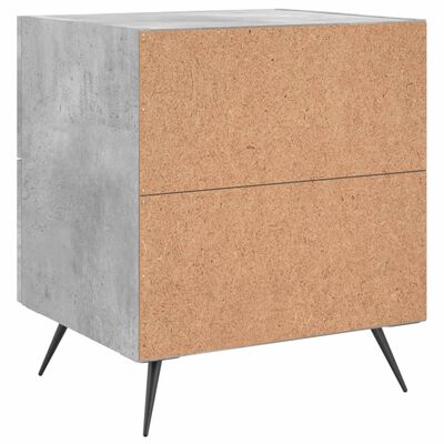 vidaXL Table de chevet gris béton 40x35x47,5 cm bois d’ingénierie