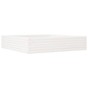 vidaXL Jardini&egrave;re blanc 110x110x23 cm bois de pin massif