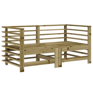 vidaXL Canap&eacute;s d'angle de jardin 2 pcs bois de pin impr&eacute;gn&eacute;
