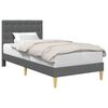 vidaXL Cadre de lit avec t&ecirc;te de lit Gris fonc&eacute; 90 x 190 cm Tissu