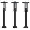 vidaXL Lampadaires d'ext&eacute;rieur 3 pcs noir 60 cm acier inoxydable