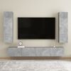 vidaXL Ensemble de meubles TV 4 pcs Gris b&eacute;ton Bois d'ing&eacute;nierie