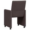 vidaXL Chaises de Salle &agrave; Manger avec Roues 2 pcs Marron fonc&eacute; tissu