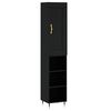 vidaXL Buffet haut Noir 34,5x34x180 cm Bois d'ing&eacute;nierie