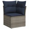 vidaXL Salon de jardin avec coussins 14 pcs gris résine tressée