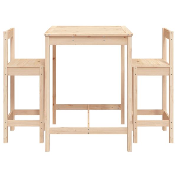 vidaXL Ensemble de bar de jardin 3 pcs bois de pin massif