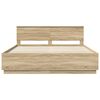 vidaXL Cadre de lit Ch&ecirc;ne Sonoma 200 x 200 cm Bois d'ing&eacute;nierie