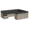 vidaXL Salon de jardin 11 pcs avec coussins gris clair r&eacute;sine tress&eacute;e