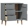 vidaXL Buffet MOLDE Gris 76,5x40x80 cm Bois massif de pin