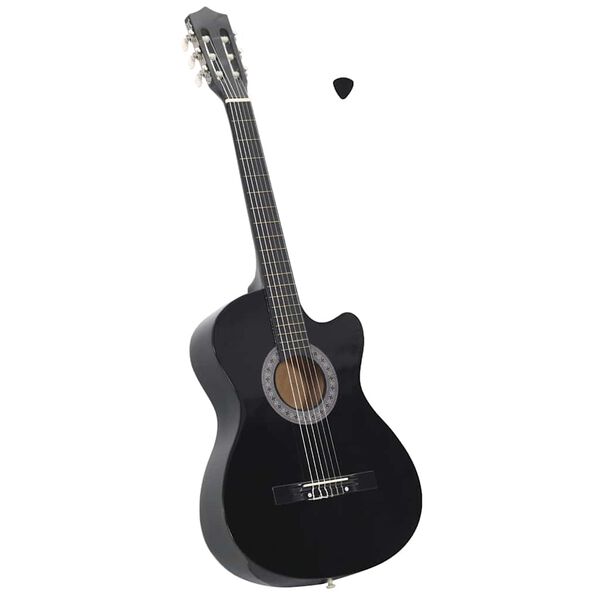 vidaXL Guitare découpée classique occidentale avec 6 cordes Noir 38"