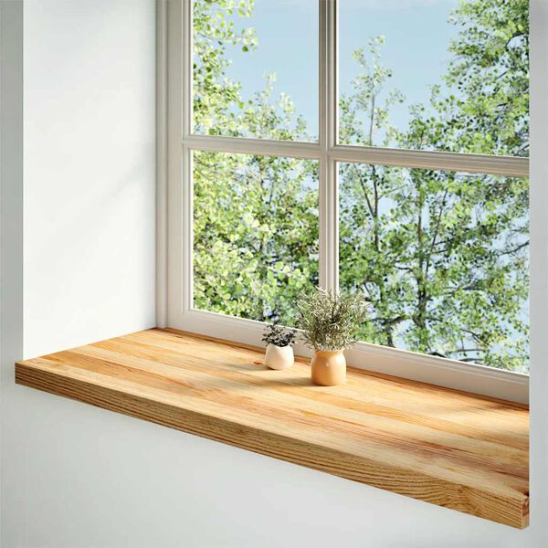 vidaXL Appuis de fen&ecirc;tre 2 pcs marron clair bois de ch&ecirc;ne massif