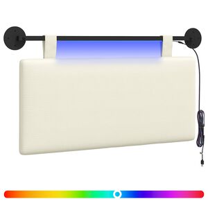 vidaXL T&ecirc;te de lit suspendue Cr&egrave;me Tissu en velours c&ocirc;tel&eacute;