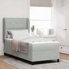 vidaXL Lit &agrave; ressorts avec matelas Gris clair 200 x 100 cm Polyester