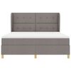 vidaXL Lit &agrave; ressorts avec matelas gris fonc&eacute; 90x190 cm Taupe tissu