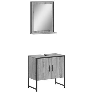 vidaXL Ensemble d'armoires de salle de bain 2 pcs sonoma gris