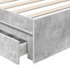vidaXL Lit de Rangement Gris b&eacute;ton 90 x 200 cm Bois d'ing&eacute;nierie
