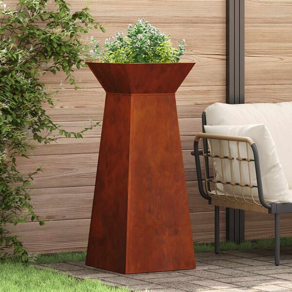 vidaXL Jardini&egrave;re &agrave; pilier Argent 40 x 40 x 100 cm