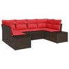 vidaXL Ensemble de canap&eacute; de jardin 6 pcs Marron polyrotin