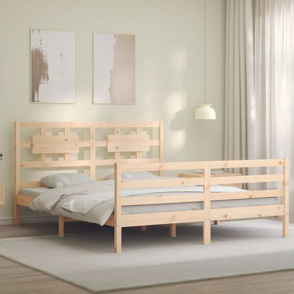 vidaXL Cadre de lit sans matelas bois massif