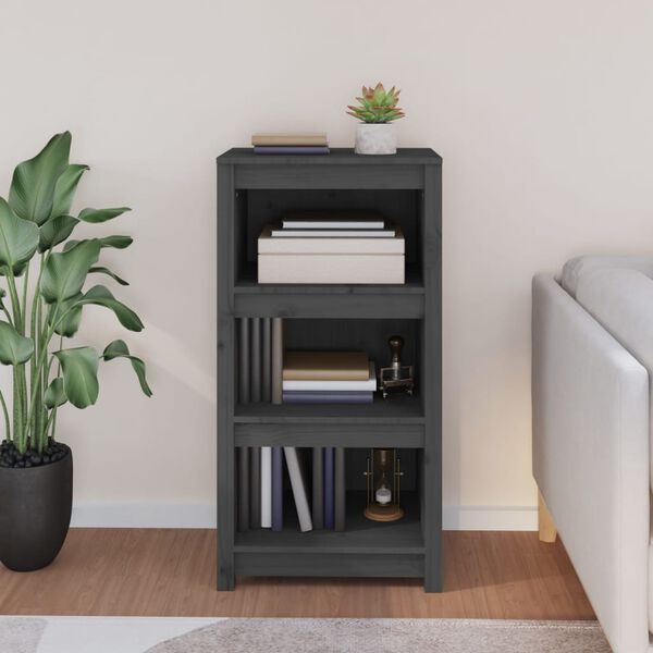 vidaXL Biblioth&egrave;que Gris 50x35x97 cm Bois de pin massif