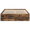 vidaXL Cadre de lit sans matelas ch&ecirc;ne fum&eacute; 140x190 cm