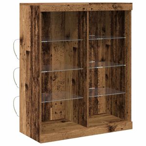 vidaXL Buffet LED Bois ancien 41 x 37 x 100 cm Bois d'ing&eacute;nierie