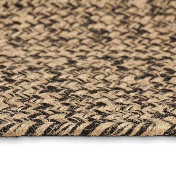vidaXL Tapis de surface Carr&eacute; Naturel et Noir 200 x 200 cm Jute