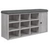 vidaXL Banc &agrave; chaussures sonoma gris 102x32x50 cm bois d'ing&eacute;nierie