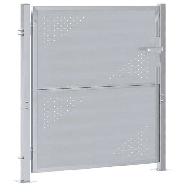 vidaXL Porte de Jardin Argenté 96 x 100 cm Acier inoxydable