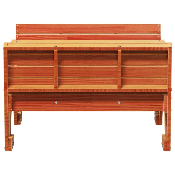 vidaXL Table de pique-nique pour enfants cire marron bois massif pin