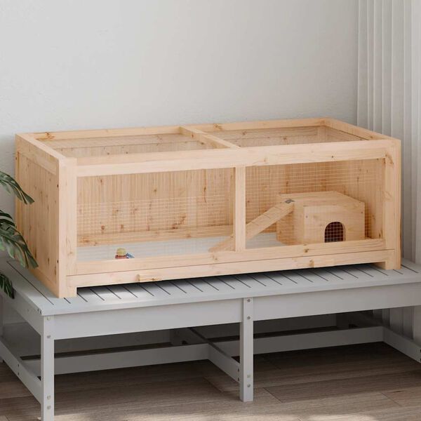 vidaXL Cage à hamster 104x52x38 cm bois massif de sapin