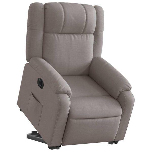vidaXL Fauteuil inclinable &eacute;lectrique taupe tissu