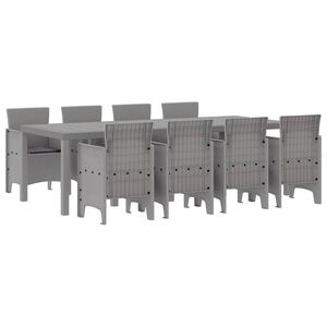 vidaXL Ensemble de salle &agrave; manger pour jardin 9 pcs Blanc Rattan Polt