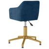 vidaXL Chaises pivotantes &agrave; manger lot de 2 Bleu Velours