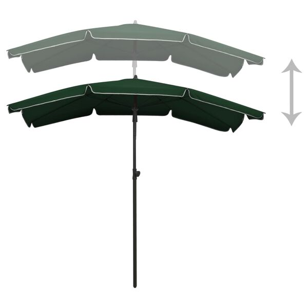 vidaXL Parasol de jardin avec m&acirc;t 200x130 cm vert