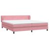 vidaXL Sommier &agrave; lattes de lit avec matelas rose 200x210 cm velours